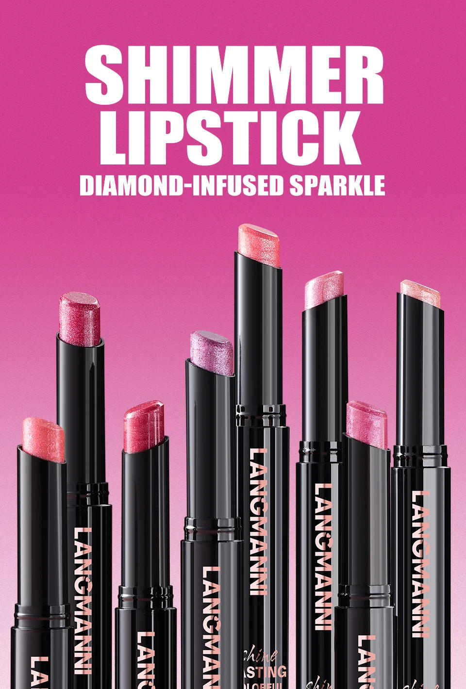 Description Picture 4 of itemDiamond Pearlescent Lipstick Waterproof Long Lasting Non-stick Cup Matte Velvet Shiny Lipsticks Red Sexy Lips Makeup Cosmetics