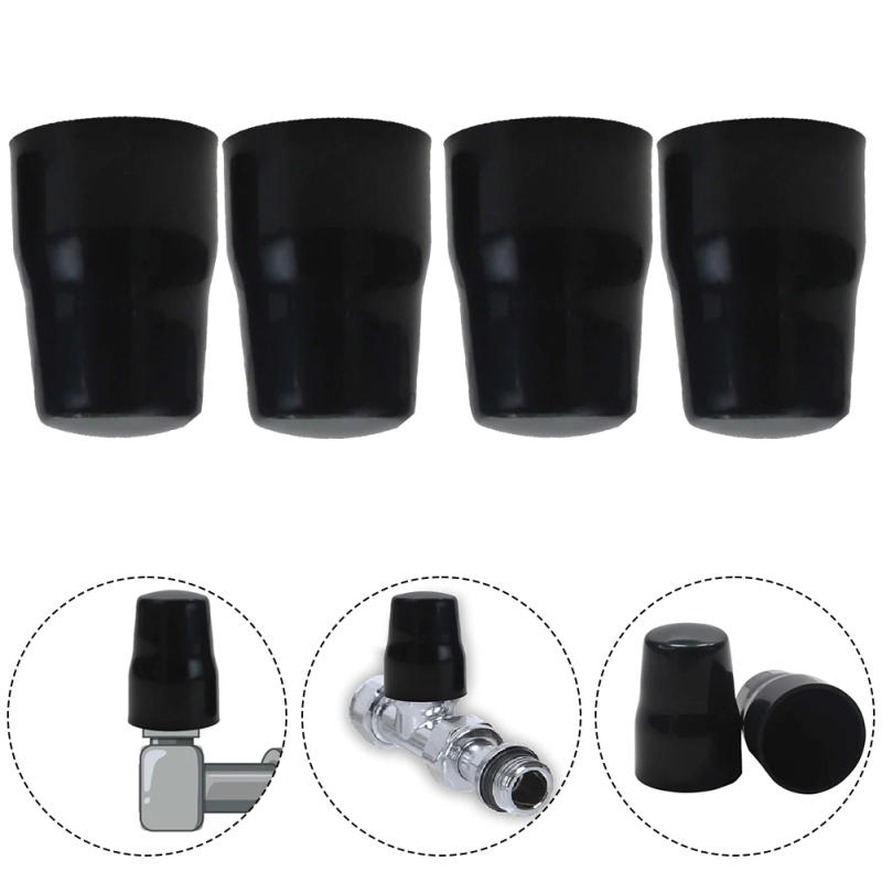 Description Picture 6 of item2/4pcs Radiator Valve Cap Replacement ABS Plastic Black Radiator Cap Faucet Heating Pipe Valve Cover Drain Pipe Covers