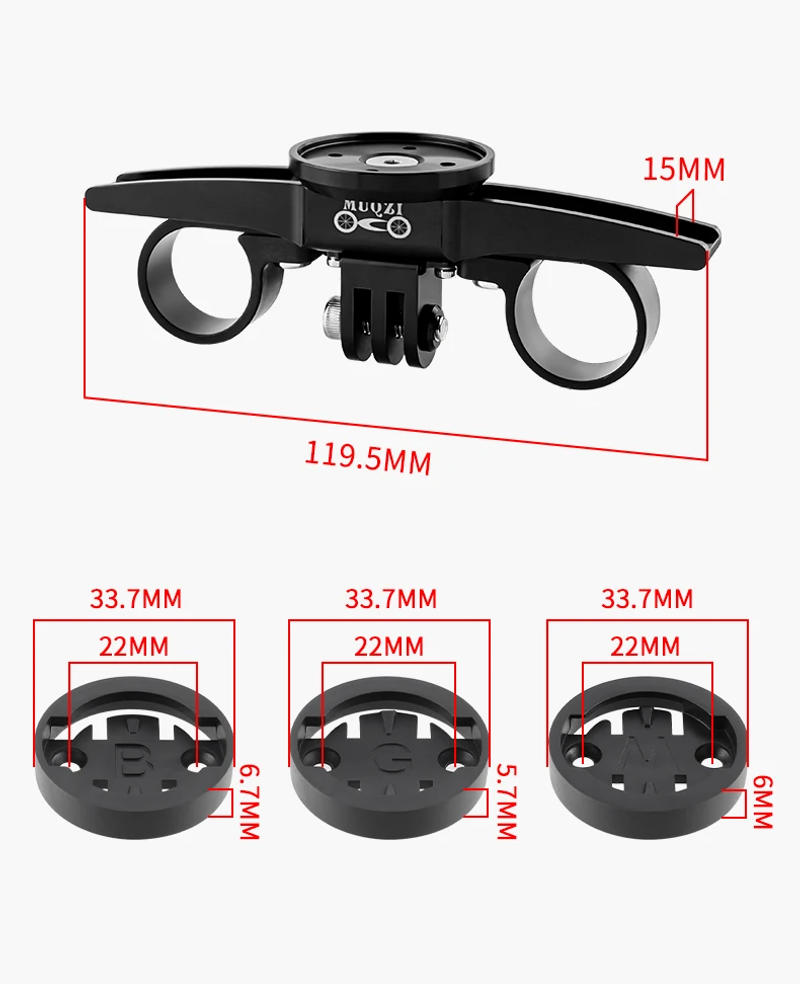 Description Picture 3 of itemMUQZI Bike TT Handlebar Computer Mount Holder For Garmin Bryton Wahoo Computer Adapter Action Camera Holder Sports Camera Base