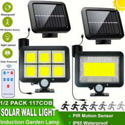 Solar Lights Outdoor Garden Wall Lamp Motion Sensor IP65 Waterproof Energy Saving Lamps for Outdoor Courtyard Street Porch Etc.