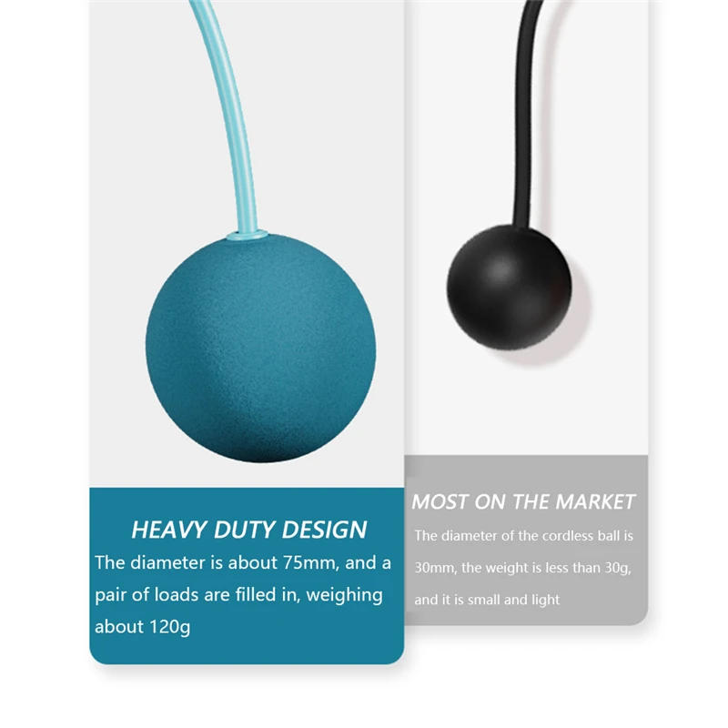 Description Picture 6 of itemCordless Jump Rope With Heavy Balls Sports Fitness Training Bodybuilding Exercise Rapid Speed Skipping Rope Home Gym Equipment