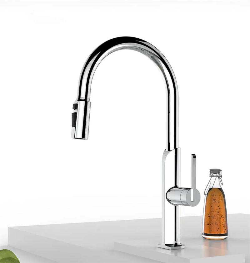 Description Picture 6 of itemBrushed Gold Pull Out Kitchen Faucet SUS304 Sink Faucet Mixer Tap 360 degree rotation torneira cozinha mixer taps Kitchen Tap
