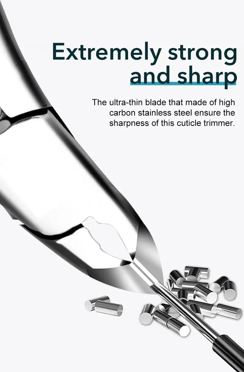 Description Picture 6 of item1Pcs Manicure Cuticle Nippers Spring Professional Cuticle Cutter Nail Clipper Trimmer Pedicure Pliers Cuticle Scissors