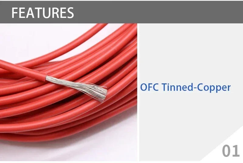 Description Picture 3 of item2/5/10m UL3135 Wire High Temperature Resistant Cable 30 28 26 24 22 20 18 16 14 12 10 AWG Silicone Insulation Tinned Copper Line