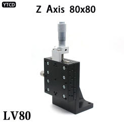 Z Axis 80*80mm LV80 Sliding Table Manual Displacement Vertical-lift Fine Tuning Platform Cross Roller Guide Linear Stage Slidin