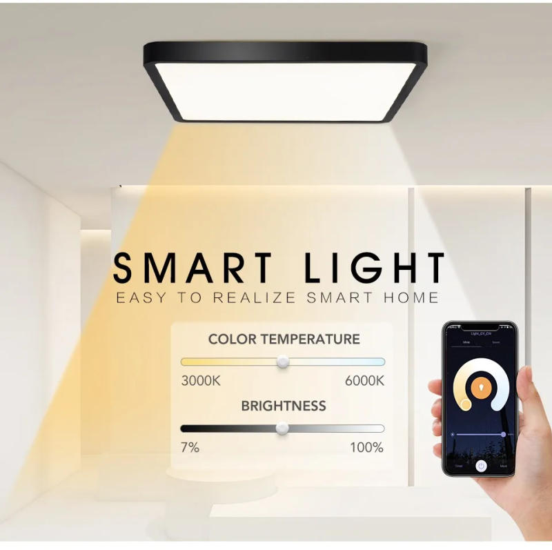 Description Picture 6 of itemMARPOU Tuya Smart LED Ceiling Lamp Wood Grain App Voice Control Alexa/Google Remote Control Square Ceiling Lights Living Room