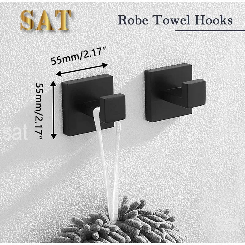 Description Picture 6 of itemPieces Matte Black Bathroom Hardware Accessories Set,  Stainless Steel Bath Towel Bar Set