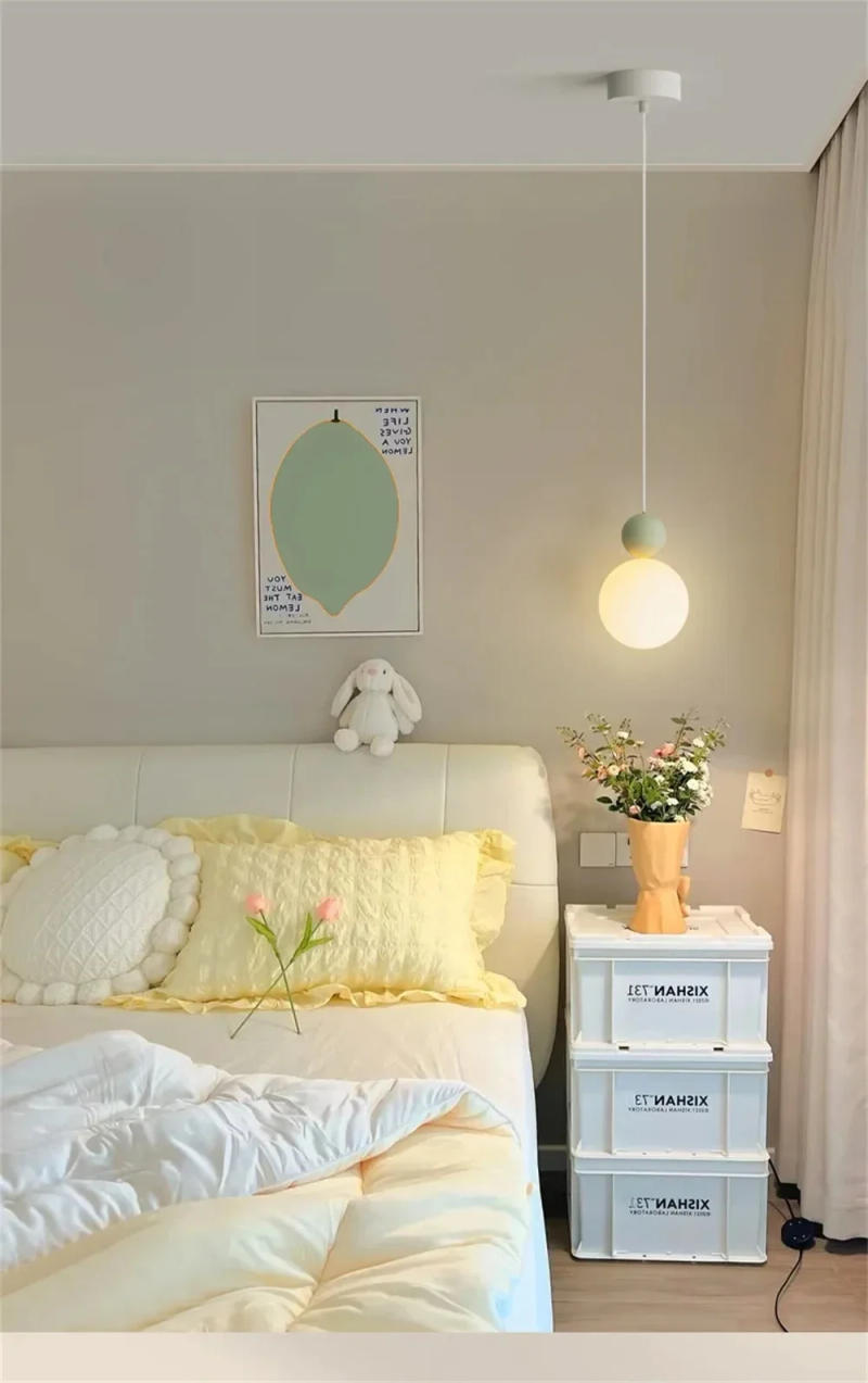 Description Picture 3 of itemModern Minimalist Pendant Light Personality Bedroom Bedside Hanglamp Woonkamer Interior Decorative Ceiling Chandelier Luminaires