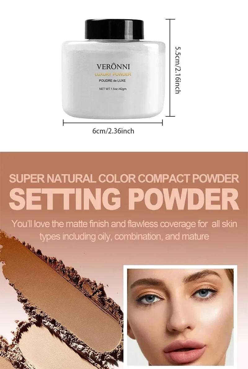 Description Picture 3 of item6 Colors Oil-control Banana Loose Powder Waterproof Long-lasting Full Coverage Face Compact Setting Powder Makeup Cosmetics