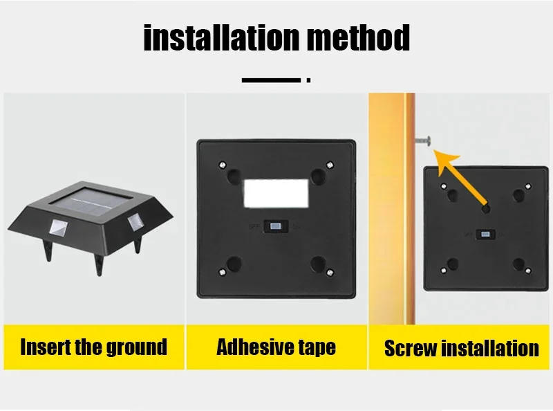 Description Picture 6 of itemSolar Wall Lamp Outdoor Waterproof Four-sided Luminous LED Solar Powered Wall Light Night Light For Garden Balcony Decor