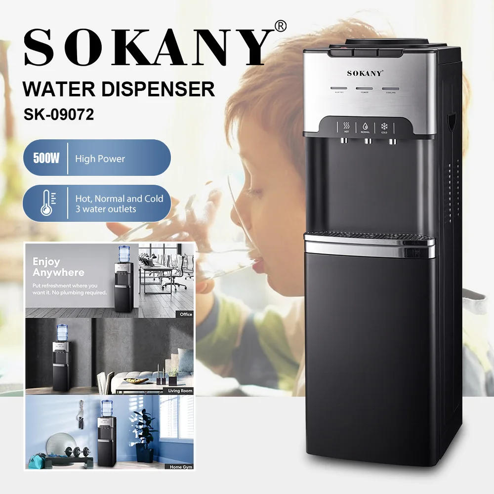 Description Picture 3 of itemSokany 09072 Vertical Electric Water Dispenser Home Office Hot Cold Drinking Machine Plastic Housing for Household Use Export