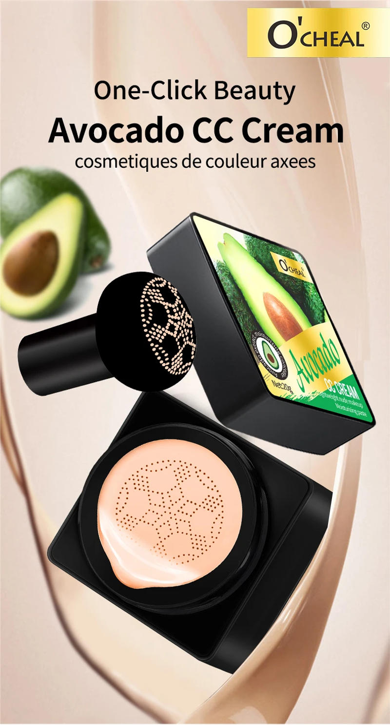 Description Picture 2 of itemAir Cushion CC Cream Mushroom Head Puff Moisturizer Concealer Brightening BB Cream Waterproof Face Base Beauty Makeup Cosmetics