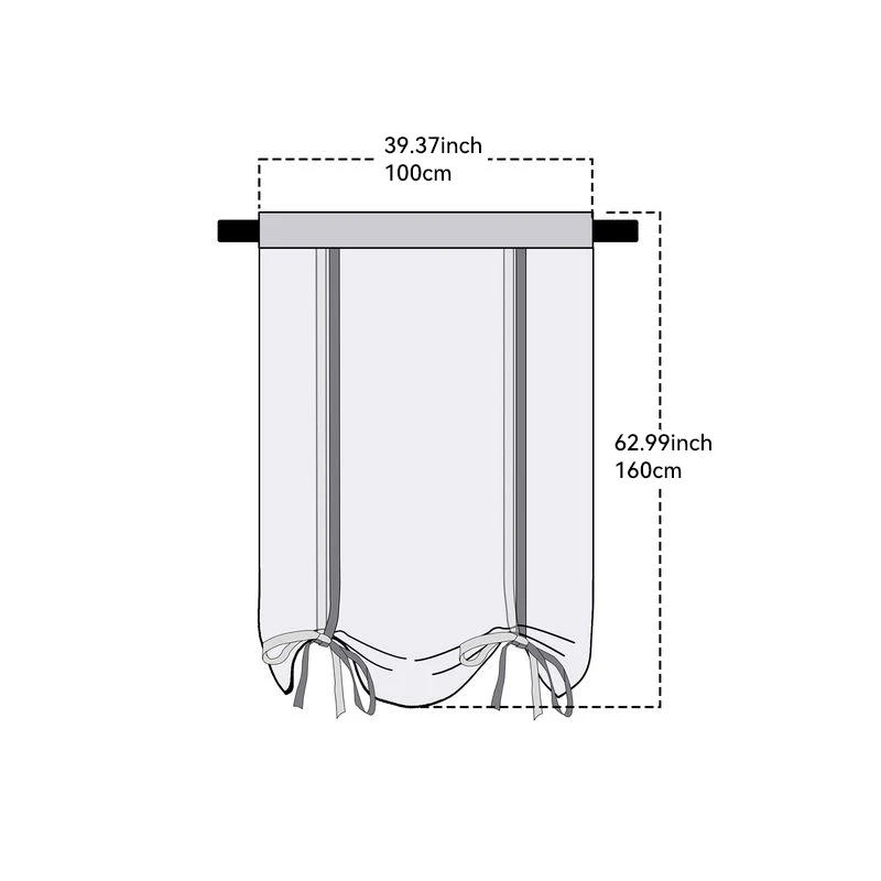 Description Picture 4 of itemKitchen short curtains jacquard roman blinds floral white sheer panel blue tulle window treatment  door curtains home decor