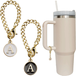 Letter Charm Accessories for Stanley Tumbler 2PCS Initial Name ID Decoration Personalized Handle Charm for Stanley Cup