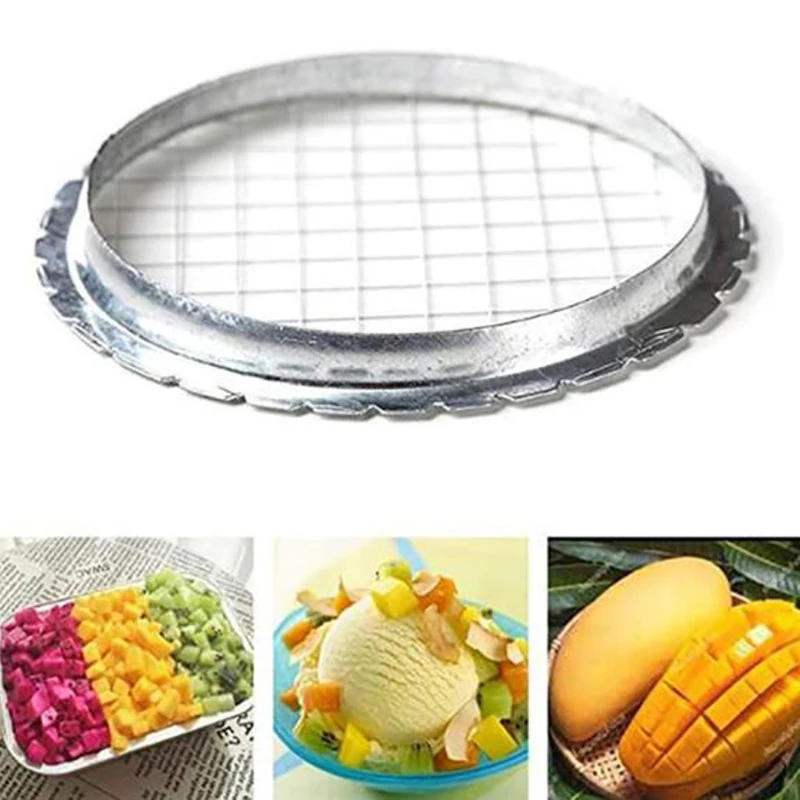 Description Picture 2 of itemNew Kitchen Cutting Gadgets Stainless Steel Egg Slicer Vegetables Fruit Potato Salads Cube Grid Cutter Cheese Device