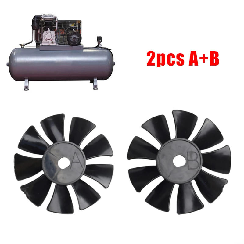 Description Picture 5 of item2 Pcs Air Compressor Black Fan Blade Oil-free Air Pump Motor 550W 750W Cooling Fan Plastic Fans 13mm Shaft Hole 115mm Diameter