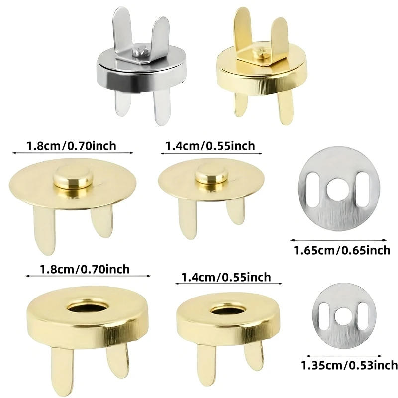 Description Picture 4 of itemSet of 20 magnetic button fasteners for DIY crafts, sewing, knitting, wallets, bags, clothes and leather