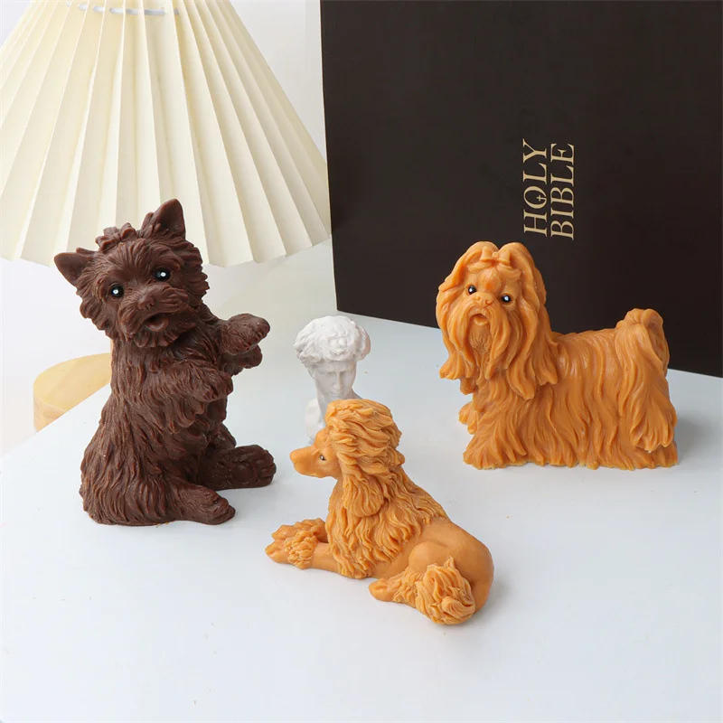 Description Picture 3 of item3D Poodle Puppy Candle Silicone Mold Cute Dogs Cats Scented Soap Resin Plaster Ice Cube Mould Candle Making Kit Home Decor Gifts