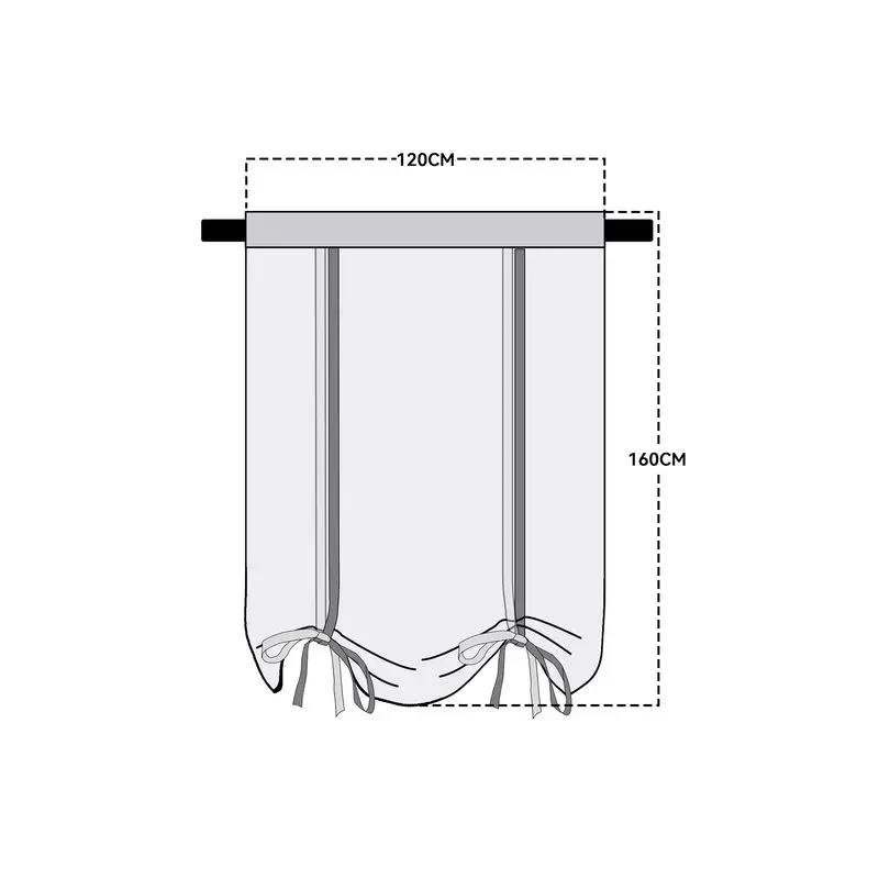 Description Picture 3 of itemKitchen short curtains jacquard roman blinds floral white sheer panel blue tulle window treatment  door curtains home decor