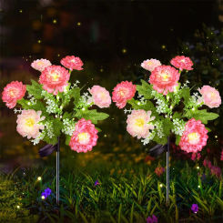 LED Solar Simulation Snow Lotus Flower Lights Outdoor Waterproof Lawn Lamp For Patio Garden Decoration Flower Holiday Decoration