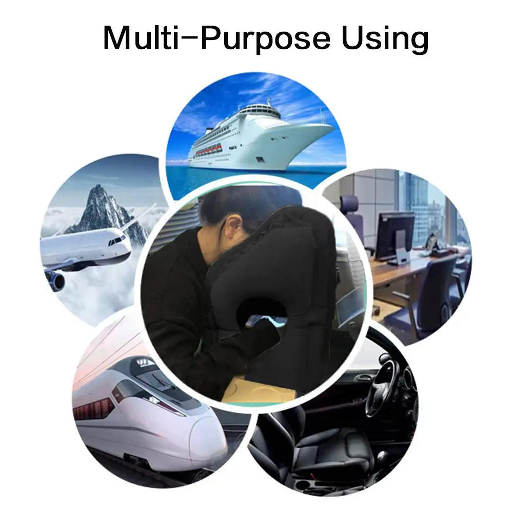 Description Picture 4 of itemInflatable Travel Pillow for Airplane, Neck Air Pillow for Sleeping, Avoid Neck and Shoulder Pain, Support Head and Lumbar