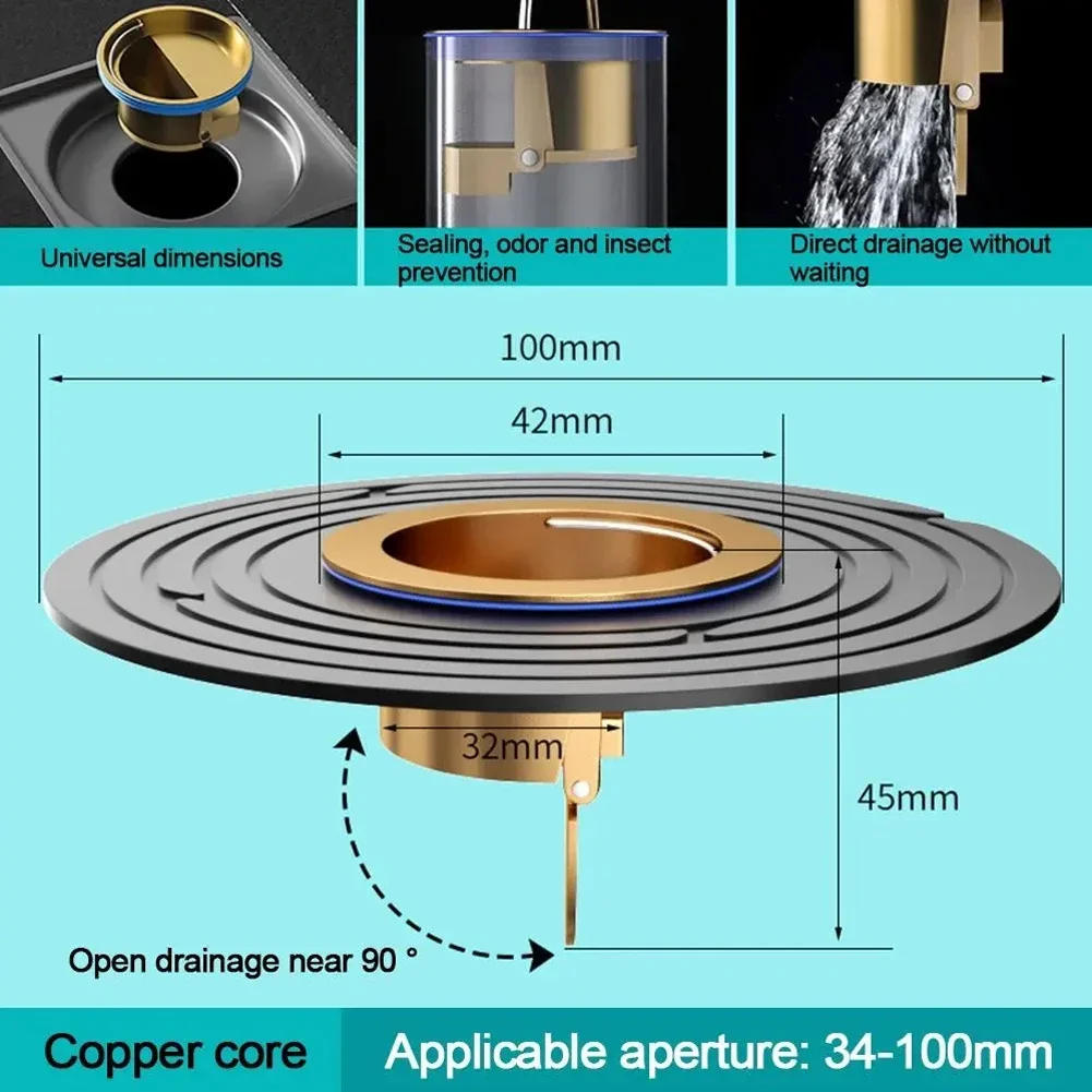 Description Picture 6 of itemPlastic Fast Drainage Floor Drain Shower Backflow Preventer Filter Sink Strainer Plug Toilet Floor Accessories Drain