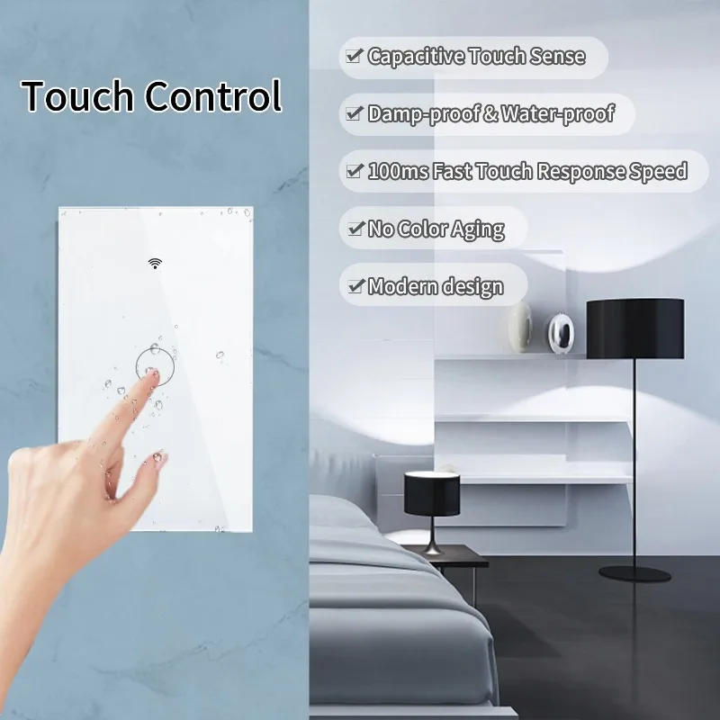 Description Picture 4 of itemSamrt Light Switch with Glass Panel Stair Switches US Brazil Tuya Smart 2way Interruptor Touch Wifi Switches Alexa Google Home