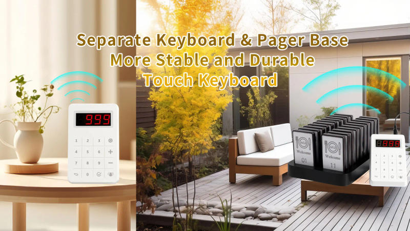 Description Picture 3 of itemWirelesslinkx Restaurant Pager System 20 Buzzers 1 Keypad Wireless Calling System for Restaurant Food Court Food Truck Church