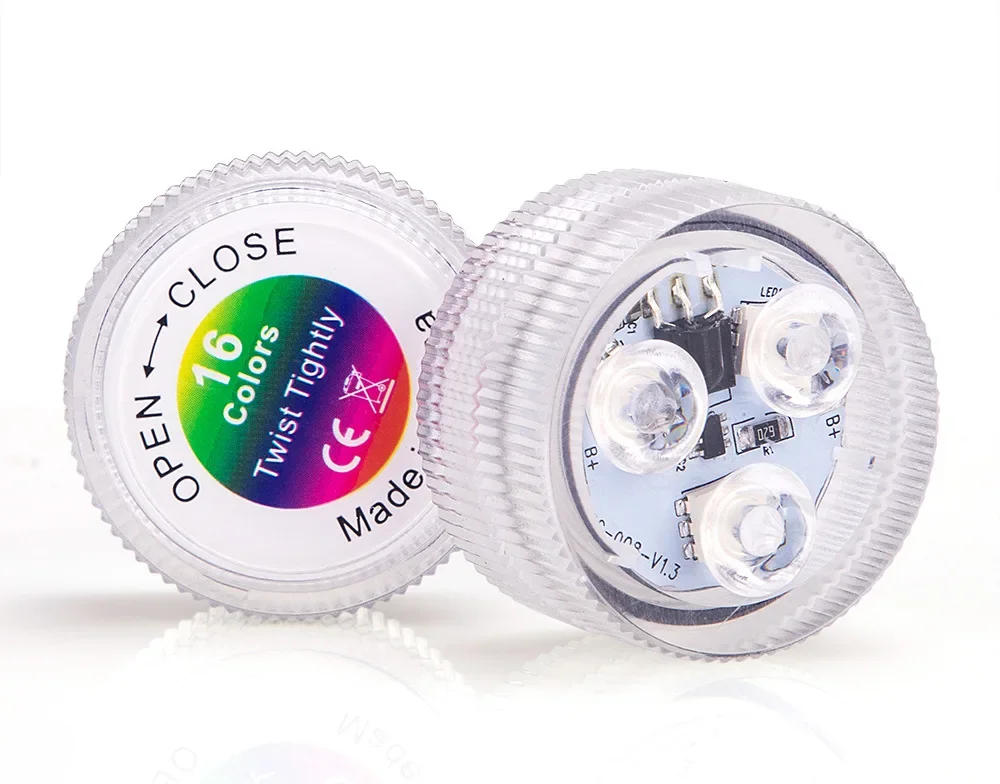 Description Picture 6 of item3 LED Underwater Light 16 Colors RGB IP68 Waterproof Swimming Pool Accessories Light Outdoor Submersible Lights for Pond Vase