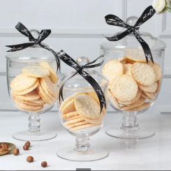 Transparent Tall Candy Jar Glass Storage with Lid Modern Style Home Decor Kitchen Food Container