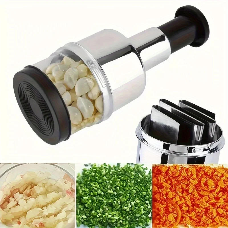 Description Picture 5 of item1pc,hot Selling  Manual Garlic Press and Food Chopper, Vegetable and Onion Slicer, Mini Grinder, Kitchen Tool