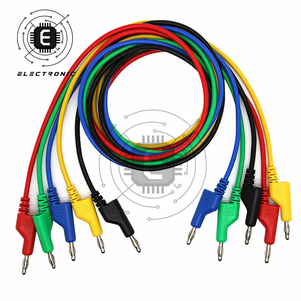 Description Picture 5 of itemP1036 5PCS 1M Stackable Dual 4mm Banana Plug to Banana Plug Multimeter Test Leads Cable Kit 1000V/19A 5 Colors Alligator Clip
