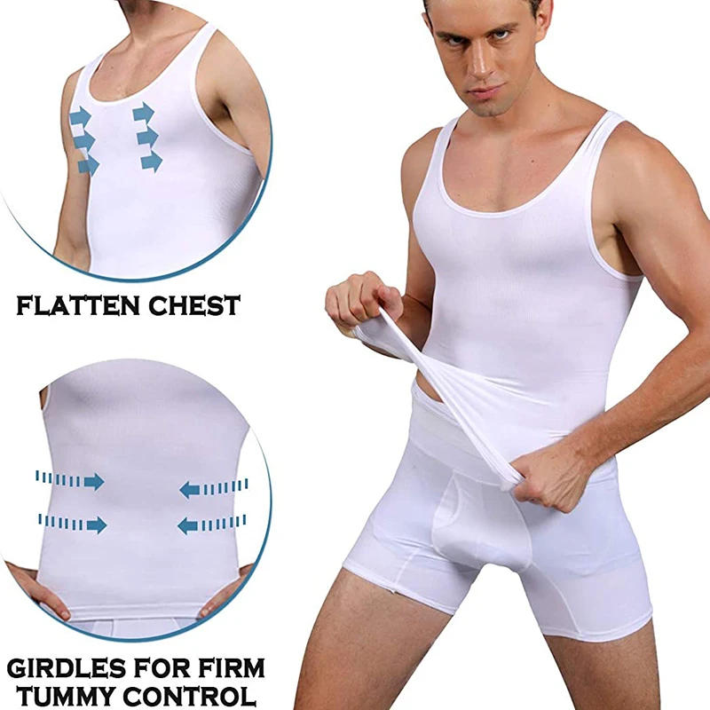 Description Picture 6 of itemMens Compression Shirts Slimming Body Shaper Vest Workout Tank Top Tummy Control Shapewear Abs Abdomen Corset Undershirt