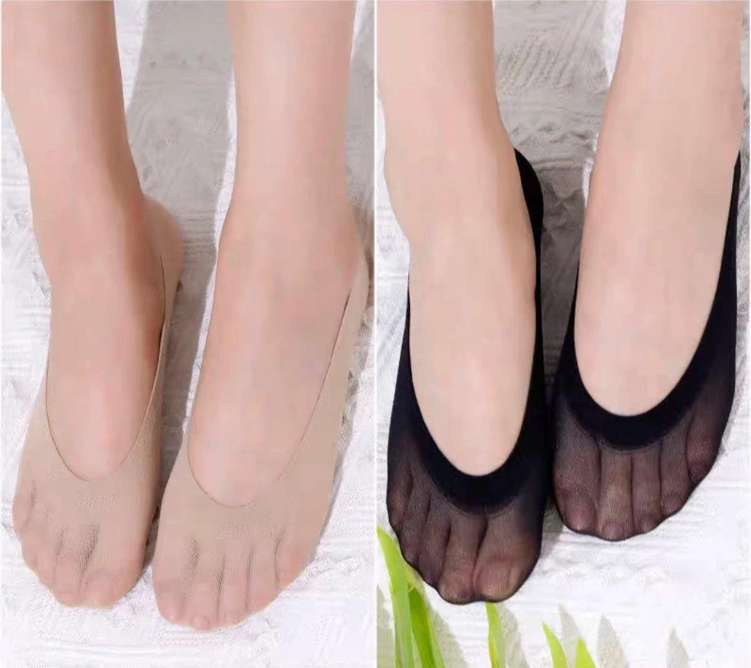 Description Picture 3 of item10/20pairs Transparent Invisible Socks Women Summer Thin Boat Socks Non-slip High Heels Slippers Seamless Ice Silk Ankle Sox