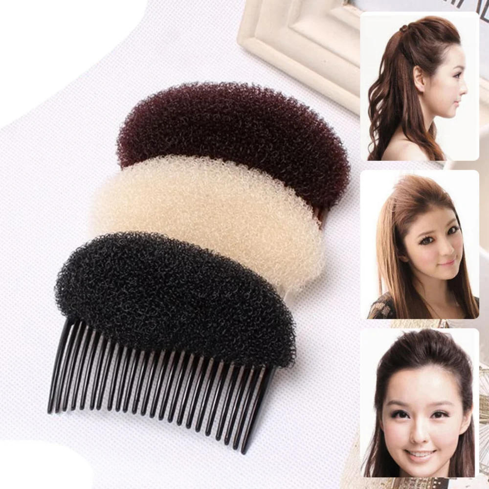 Description Picture 6 of itemHair Head Puff Cushion Invisible Fluffy Hair Clip Pad Sponge Pins Bun Bump Volume Hair Base Women Girls Hair Style Accessories
