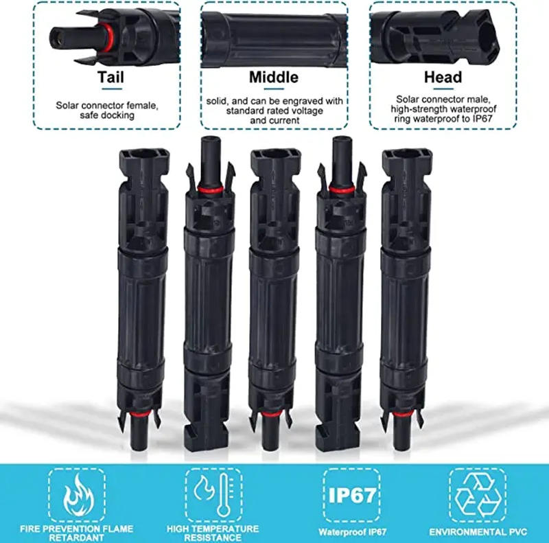 Description Picture 4 of itemPhotovoltaic Connector 10A 15A 20A 30A DC Fuse Fuse 1000V Solar Connector with Inline Fuse for Solar Panel System TUV waterproof
