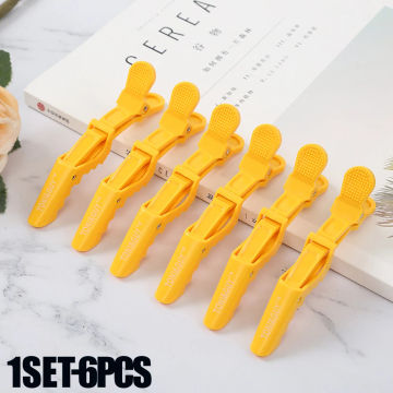 6pcs Hairdressing Alligator Clip Hair Salon Perm Hair Dye Plastic Hairpin Wig Clip Haircut Partition Styling Clip Supplies