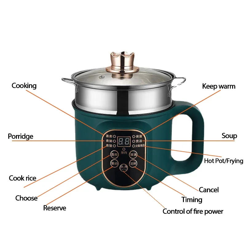 Description Picture 2 of itemHousehold Electric Cooking Machine 1-2 People Hot Pot Stew Heating Eggs Soup Non-stick Pan Multifunction Electric Rice Cooker