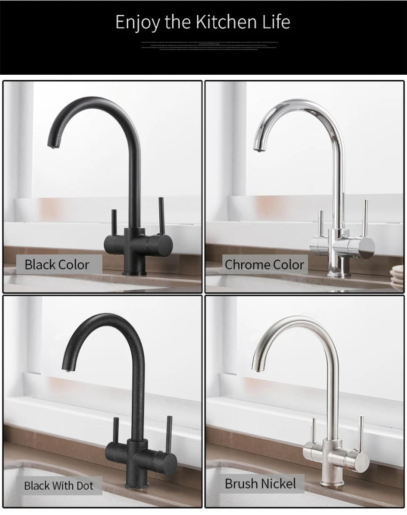Description Picture 3 of itemBlack Kitchen Faucets Waterfilter Taps Kitchen Faucets Mixer Drinking Water Filter Faucet Kitchen Sink Tap Water Tap WF-0180