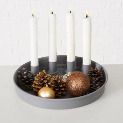 Creative Round Tray With 4 Magnetic Candle Stand Movable DIY Candle Holder Decorative Candlestick Holder For Home Desktop Decor