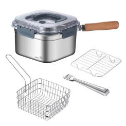 Camping Cookware Set 2500ml Square Camping Cooking Pot Multifunctional Hiking Cooking Set Camping Equipment Deep Fryer Pot