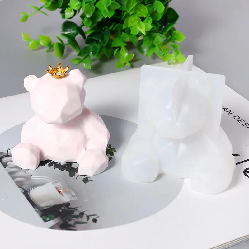 Description Picture 3 of item3D Stereo Bear Silicone Mold Diy Animal Shaped Candle Mold Gypsum Soap Candle Making Supplies Handmade Chocolate Cake Decoration