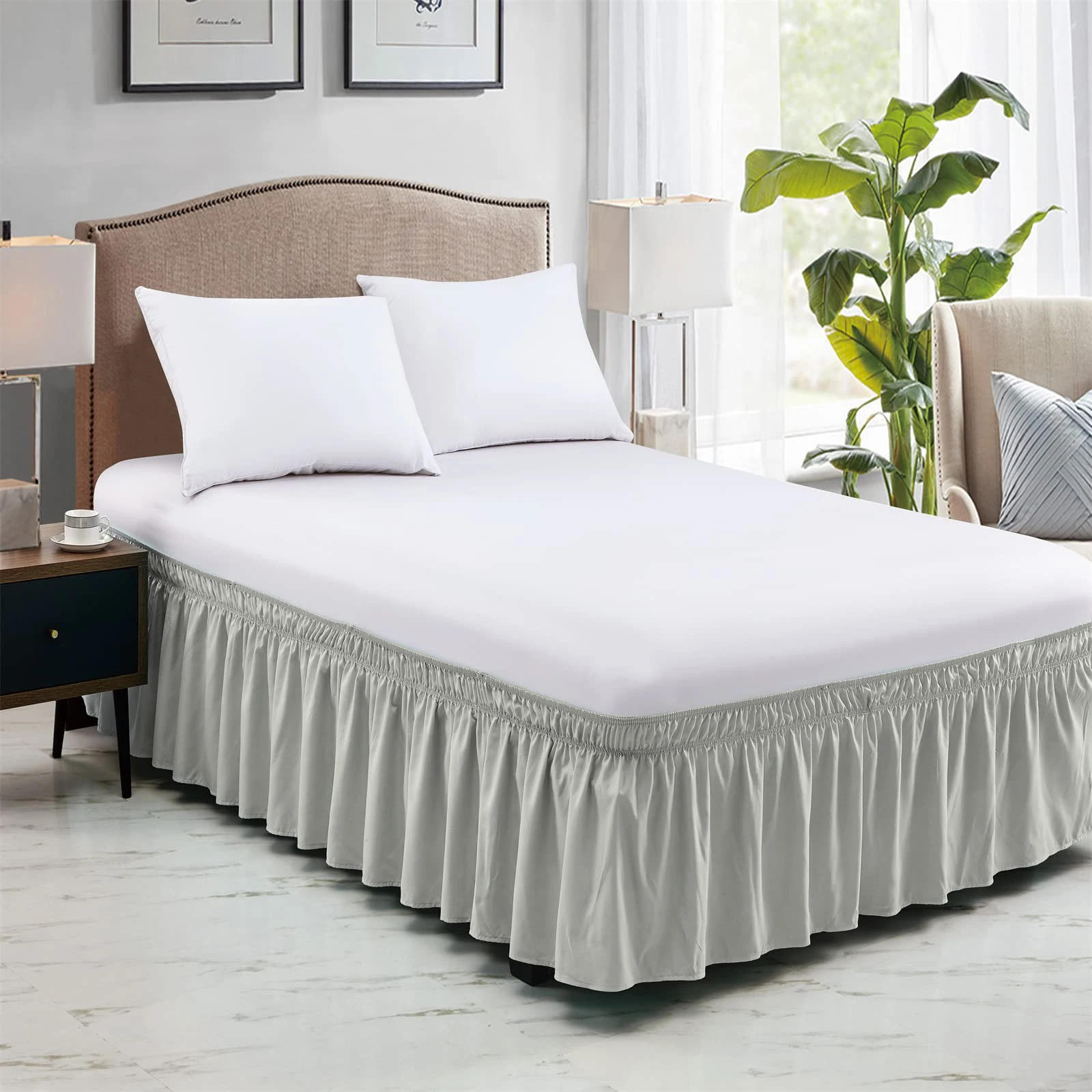 Description Picture 3 of itemElastic Bed Ruffles Bed Skirt Soft Comfortable Wrap Around Fade Resistant Bed Cover Without Surface Couvre Lit Bed Protector