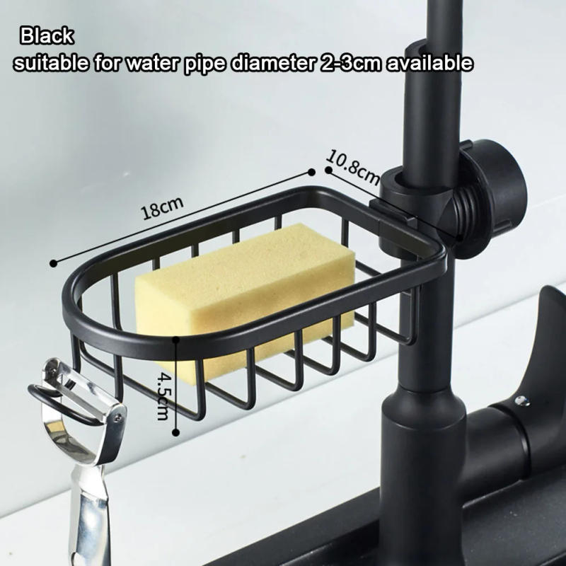 Description Picture 4 of itemKitchen Stainless Steel Sink Drain Rack Sponge Storage Faucet Holder Soap Drainer Towel Rack Shelf Organizer Kitchen Accessories