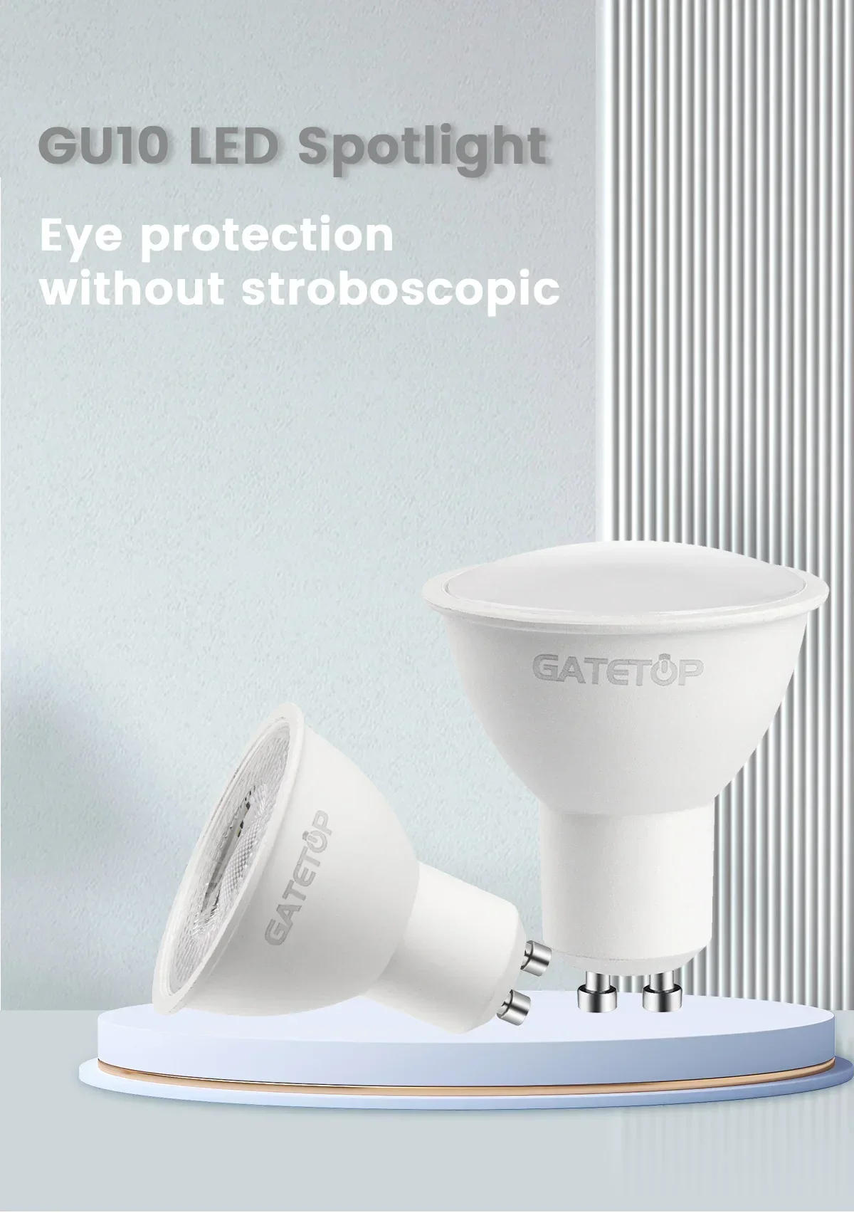 Description Picture 2 of item6pcs No Flicker AC220V 120V Spot GU10 Bulb Warm Cold White LED Spotlight Small hill GU10 lamp cup for Home Lighting Derection