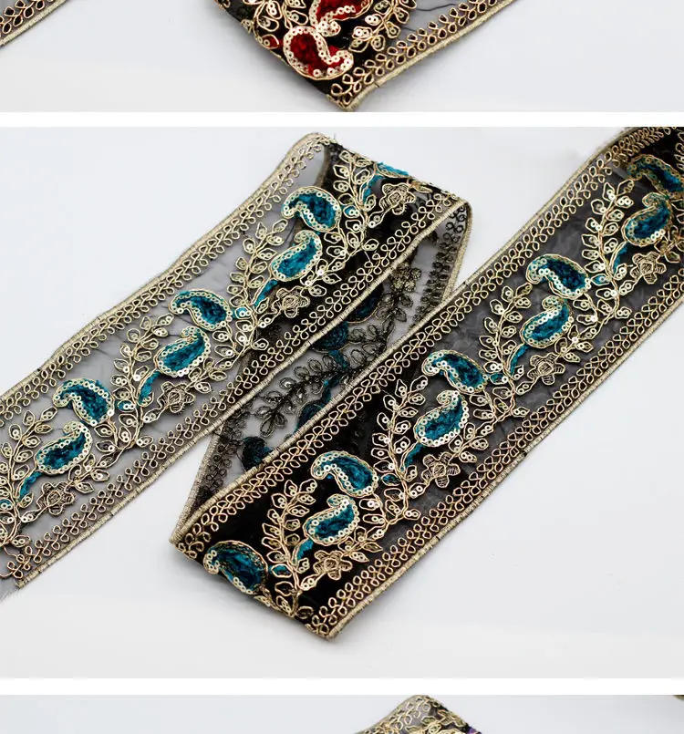 Description Picture 6 of itemVintage Embroidered DIY Apparel Sewing Fabric National Style Needlework Handmade Clothing Fabrics Patchwork Home Decoration New