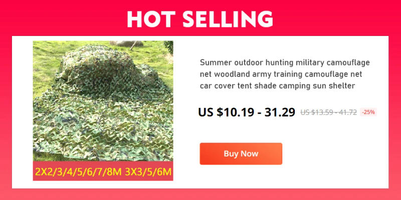 Description Picture 5 of itemhunting camouflage net camo nets camouflaged network car Awning garden tent tourist shade mesh camping sun shelter