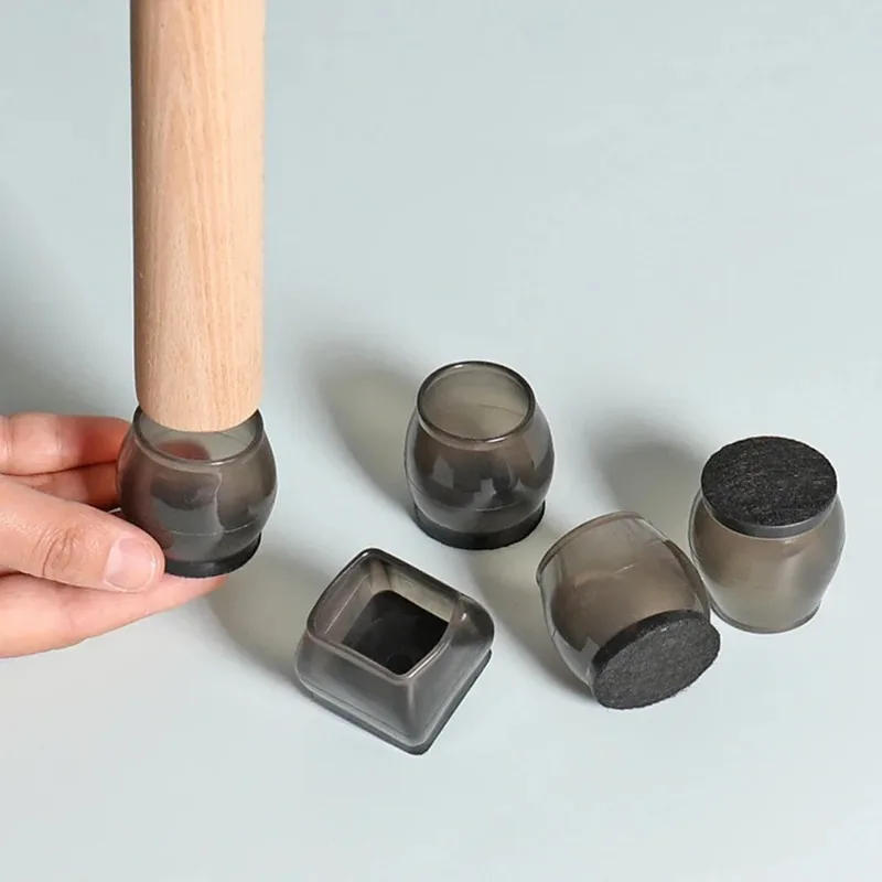 Description Picture 4 of item12/1pcs Silicone Chair Cover Round Floor Protector Table Leg Cups with Felt Mat Non-slip Furniture Foot Protectors Home Decor