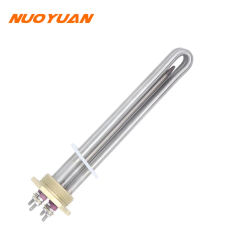 36V 1.2KW DN32 Copper Flange Water Heater Heating Element 1 1/4" BSP Thread Tubular Heater With Probe Tube