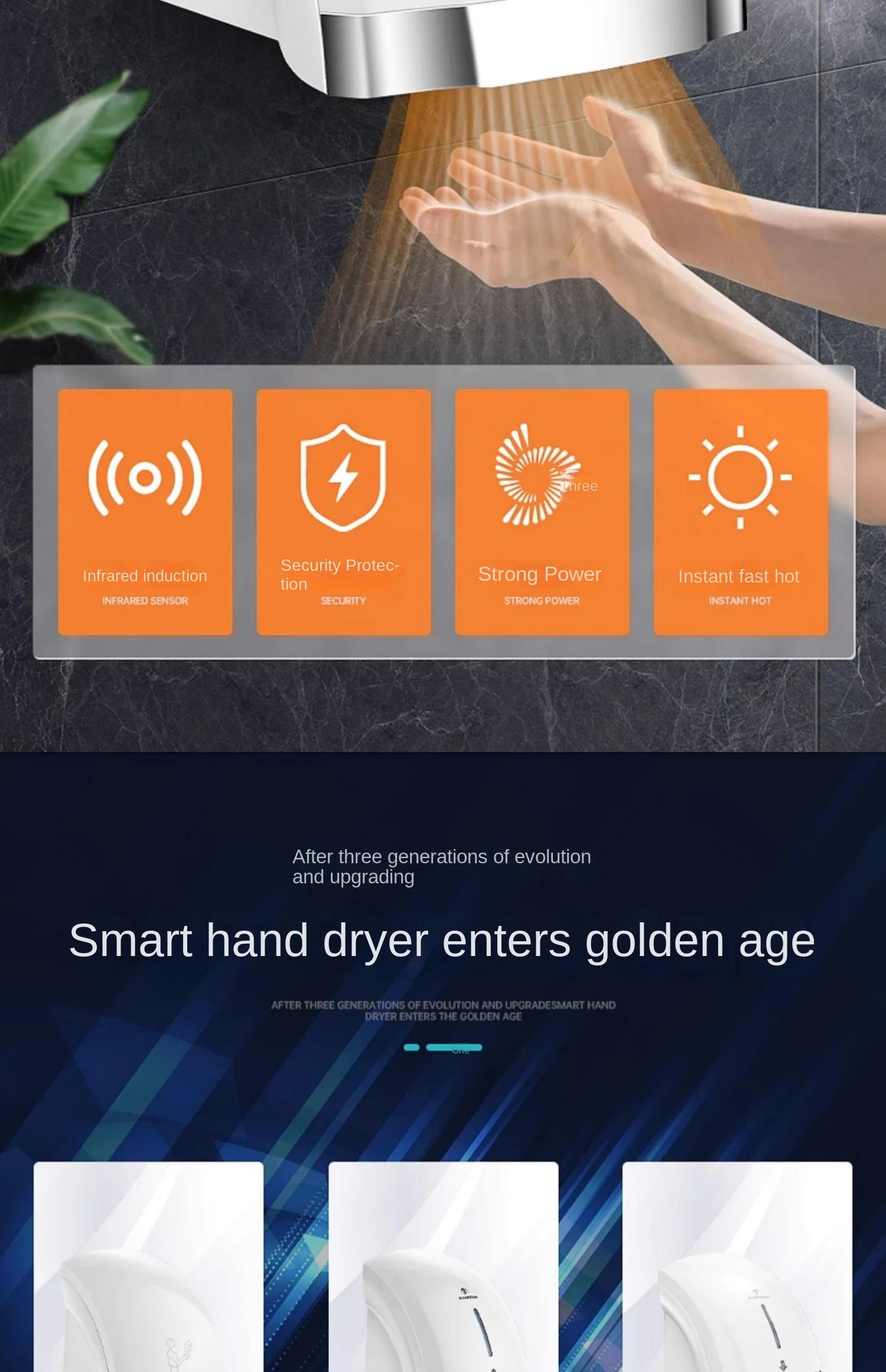 Description Picture 2 of item220V High-Speed Hand Dryer for Commercial Restrooms, Automatic Sensor and Energy-Efficient